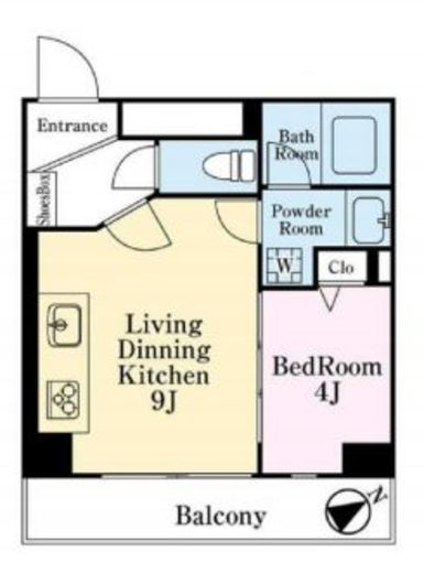 ライオンズマンション八丁堀第2 402 間取り図