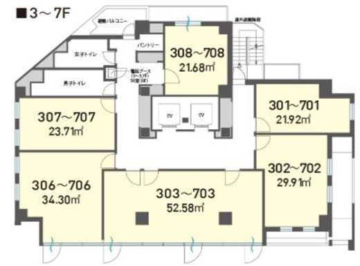 H1O渋谷神南 403 間取り図