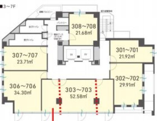 H1O渋谷神南 703 間取り図