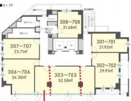H1O渋谷神南 703 間取り図