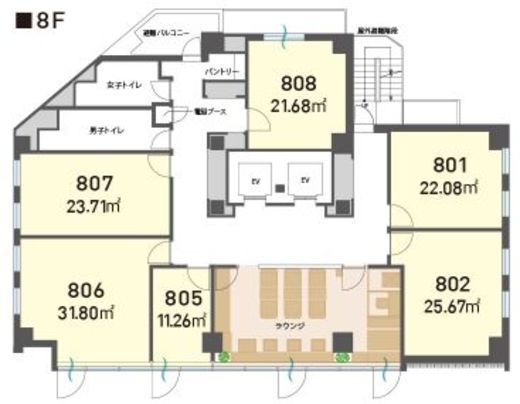 H1O渋谷神南 806 間取り図