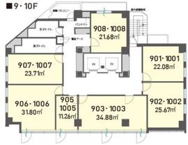 H1O渋谷神南 901 間取り図