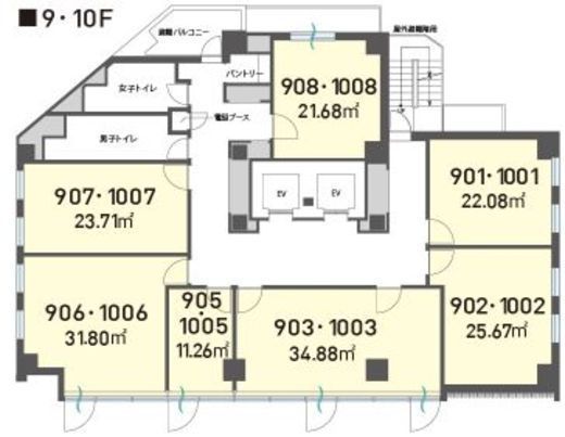 H1O渋谷神南 1002 間取り図