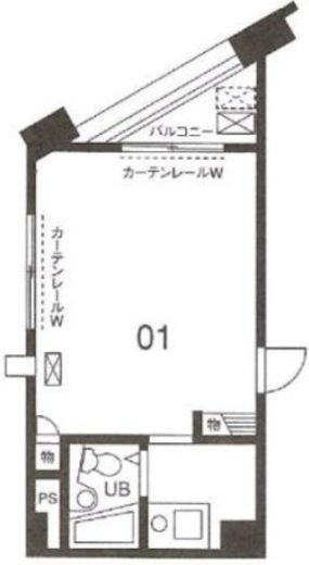 ウィンド新富ビル 701 間取り図