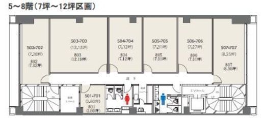 クロスオフィス新宿 705 間取り図