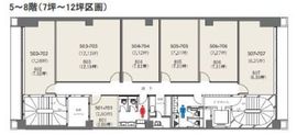 クロスオフィス新宿 705 間取り図