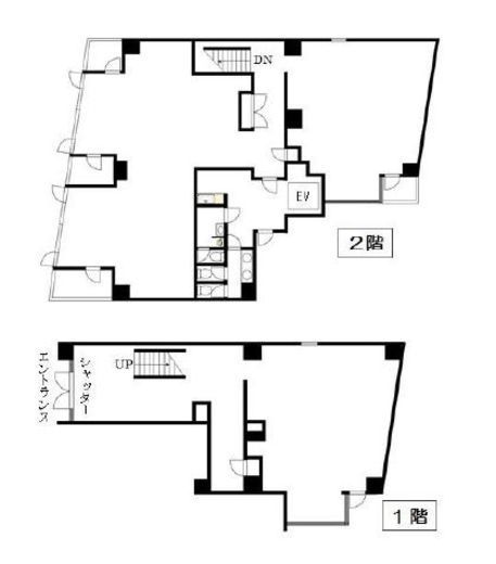 エスト・グランディールCARO赤坂（店舗・事務所） 1+2階 間取り図