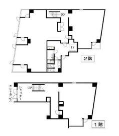 エスト・グランディールCARO赤坂（店舗・事務所） 1+2階 間取り図