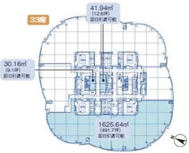 六本木ヒルズ森タワー 33階2 間取り図