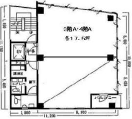荒井ビル 4階北 間取り図