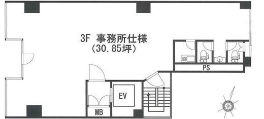 SRビル(神田) 3階 間取り図
