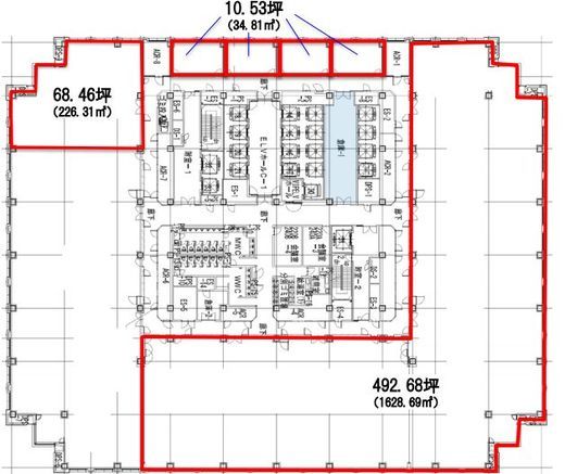 品川グランドセントラルタワー 24階事務所1 間取り図
