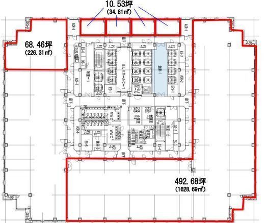 品川グランドセントラルタワー 24階事務所3 間取り図