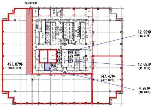 品川グランドセントラルタワー 17階事務所3 間取り図