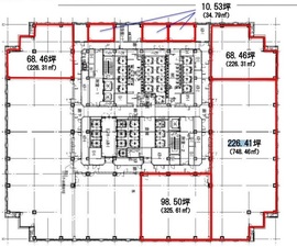 品川グランドセントラルタワー 6階事務所3 間取り図