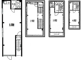 オルバス神田 1-4階 間取り図