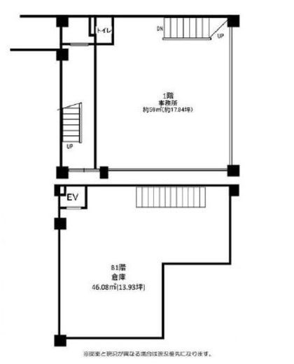 第37イチオクビル B1-1階 間取り図