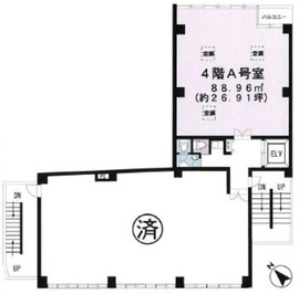 茅場町K-1 4階A 間取り図