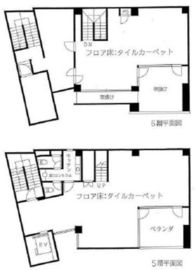 六番町市川ビル 5-6階 間取り図