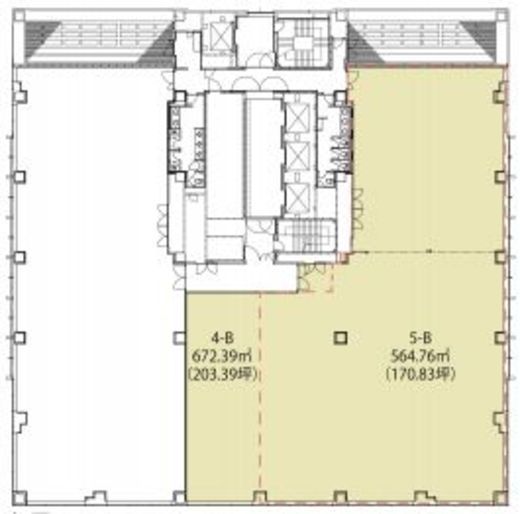 恵比寿ビジネスタワー 4階B 間取り図