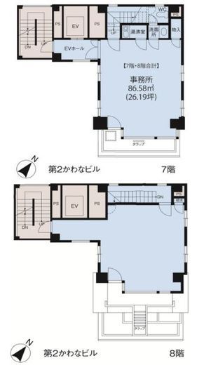 第2かわなビル 7-8階 間取り図