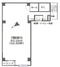 栄ビル(新富町) 2階 間取り図