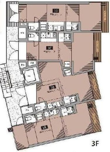六本木テラス(SOHO) 3階D 間取り図