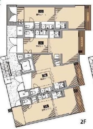 六本木テラス(SOHO) 2D 間取り図