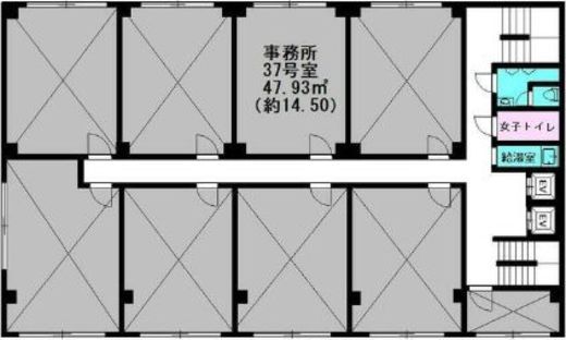 喜助新神田ビル 3階37 間取り図