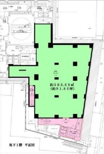 クオリア神南フラッツ(店舗) B1階 間取り図