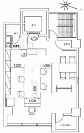 神田美倉町ビル 6階 間取り図