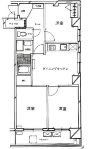 パレ・ウルー 1003 間取り図
