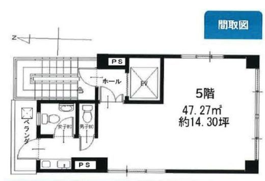 リプロ神田ビル 5階 間取り図