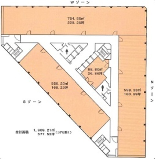 小田急第一生命ビル 6階 間取り図