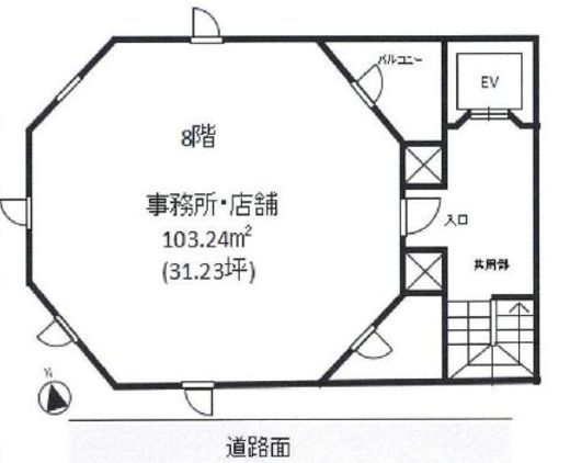 麻布ウィンテルビル 8階 間取り図