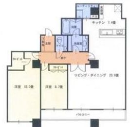 コスモ東京ベイタワー 26階 間取り図