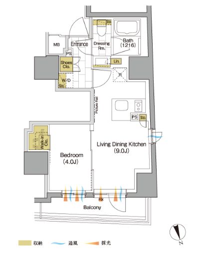ザ・パークハビオ品川戸越 501 間取り図