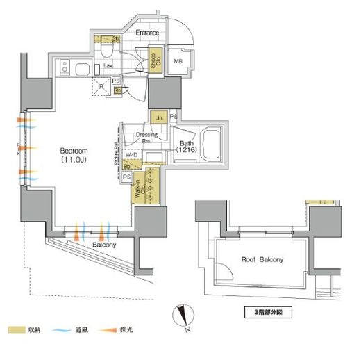 ザ・パークハビオ品川戸越 302 間取り図
