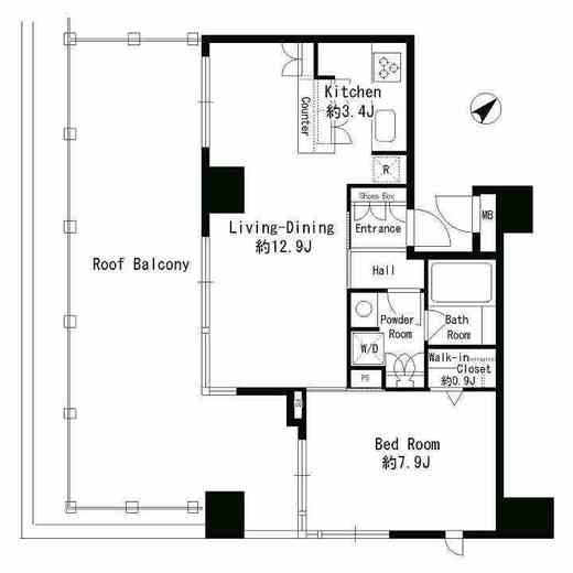 パークルージュ赤坂檜町 904 間取り図