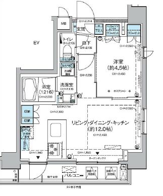 レジディア蒲田5 1110 間取り図