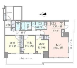 ベイズタワー＆ガーデン 28階 間取り図