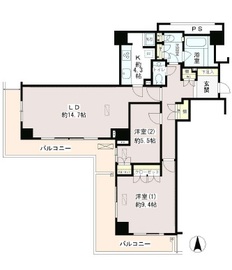 恵比寿ガーデンテラス弐番館 714 間取り図