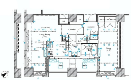 ザ・タワー芝浦 15階 間取り図
