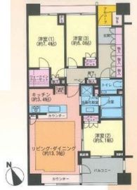 パークハウス東中野リヴゴーシュ 7階 間取り図