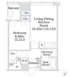 プラティーヌ新宿新都心 1303 間取り図