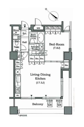 シティタワー新宿新都心 1104 間取り図