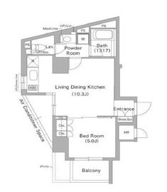 コンフォリア文京春日 1301 間取り図