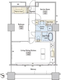 レジディアタワー上池袋 タワー棟 1603 間取り図