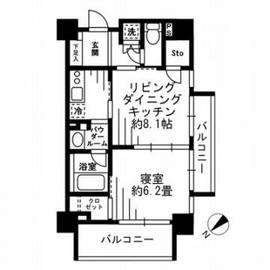 レジディア池尻大橋 1503 間取り図