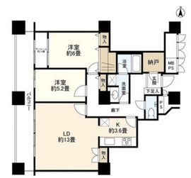 西戸山タワーホウムズ 2階 間取り図